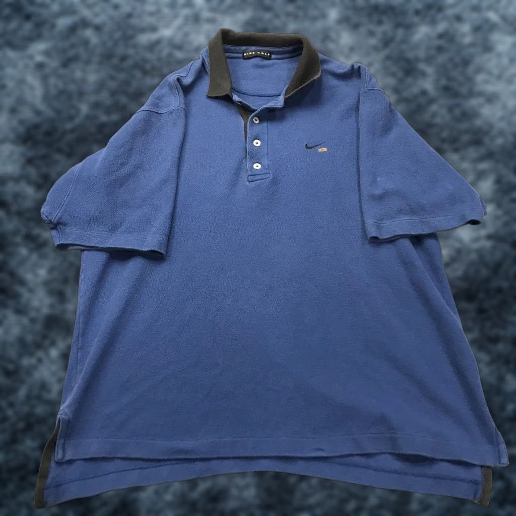 Nike VINTAGE Nike Golf Polo Shirt Mens Large Blue 100% Cotton Swoosh 18 Tiger 90s Polo Shirt Mens Large Blue Nike Golf Tiger 90s Vintage Size US L / EU 52-54 / 3 - 1 Thumbnail