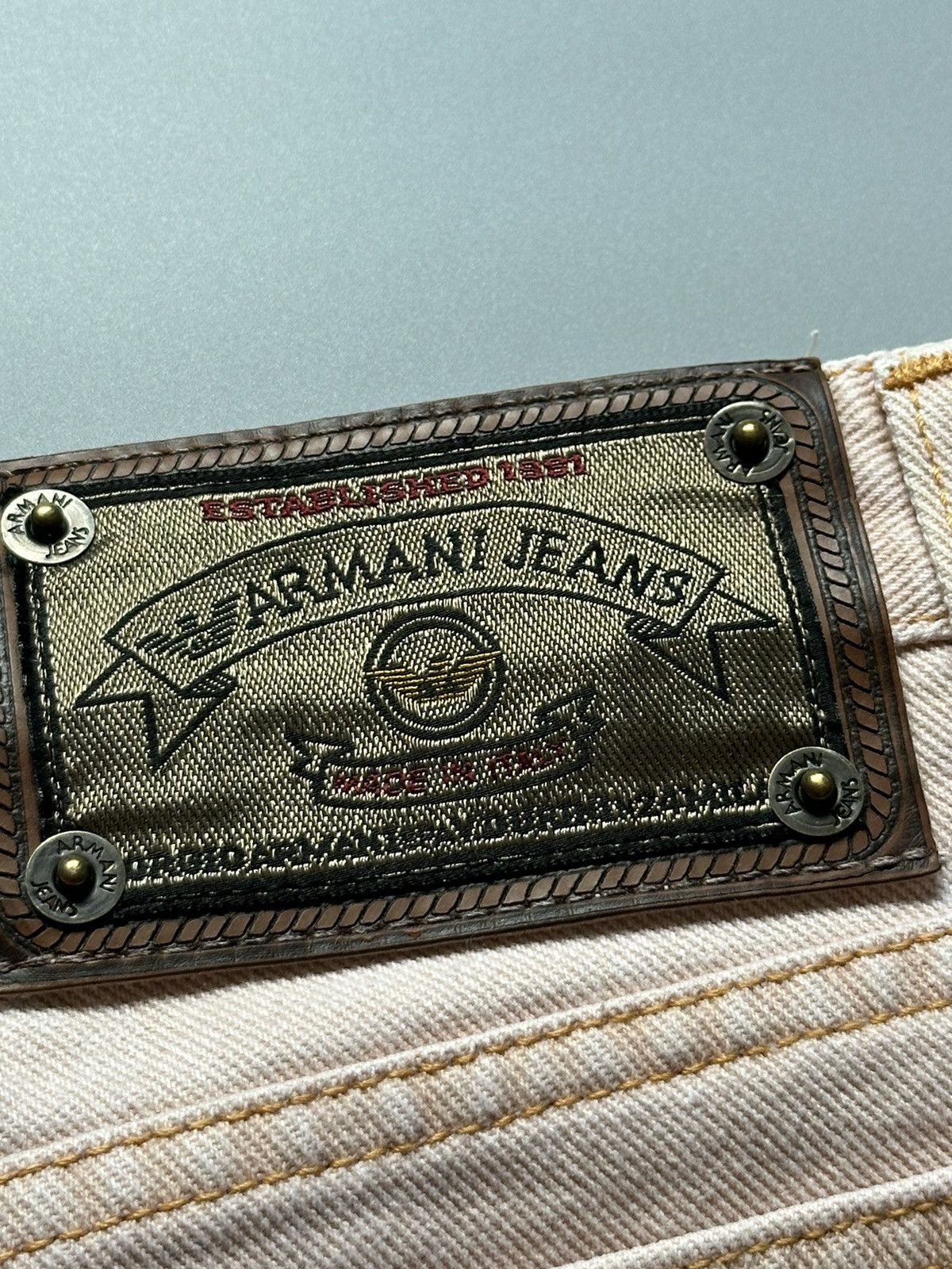 Armani Vintage ARMANI Jeans 90s Washed Denim Peach Colour Size 32 Size US 32 / EU 48 - 6 Thumbnail