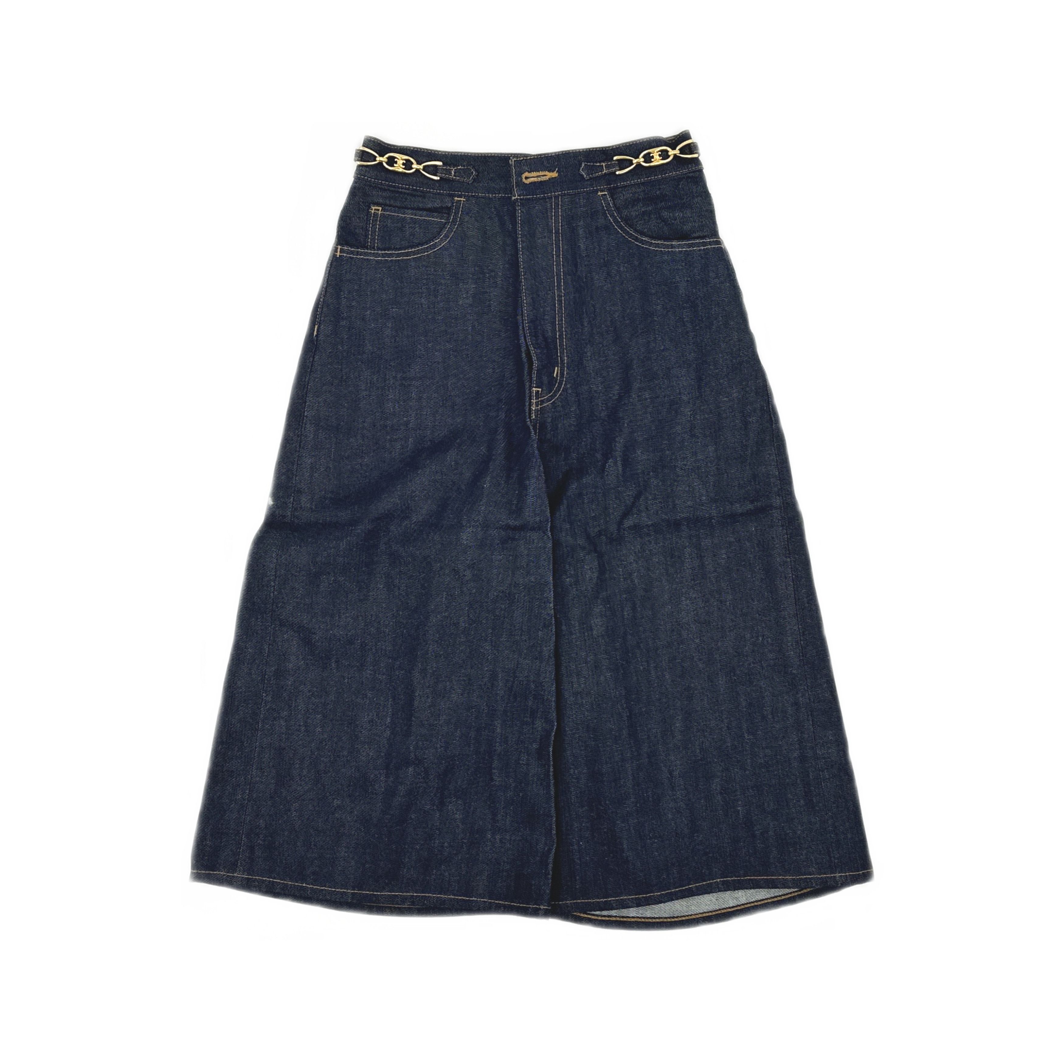 Celine Celine Triomphe Chain Denim Culottes Size 28 Size 28" / US 6 / IT 42 - 1 Thumbnail