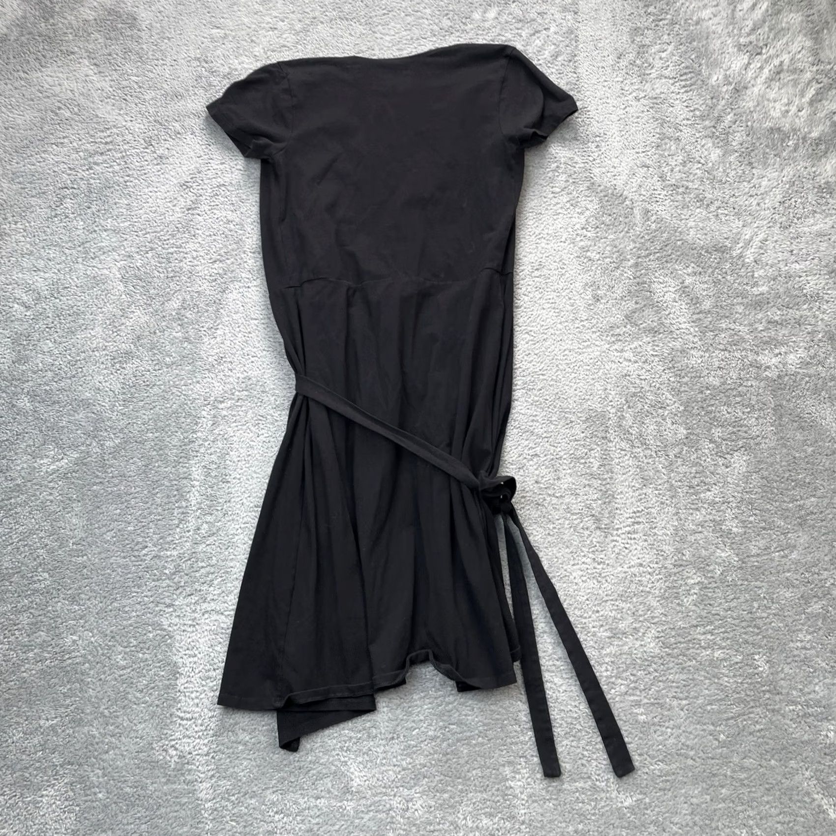 Vintage Pact Dress Womens Small Black Short Sleeve Fit And Flare Stretch Organic Wrap Size 28" / US 6 / IT 42 - 5 Thumbnail