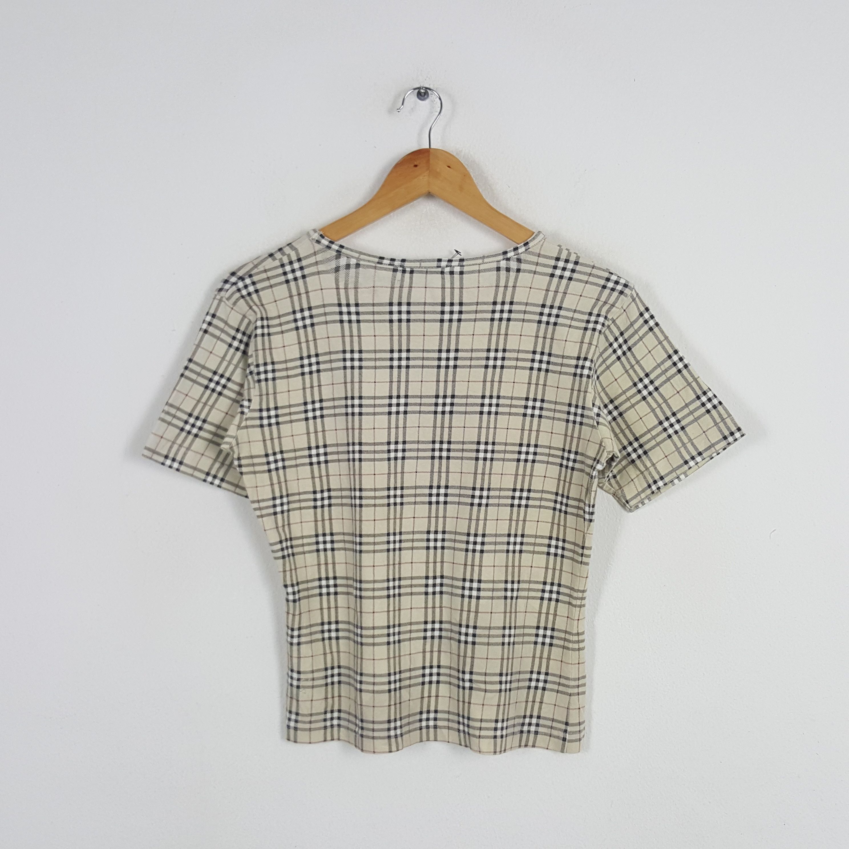 Burberry × Vintage Vintage Burberry London Nova Check Crop Tshirt Size US S / EU 44-46 / 1 - 3 Thumbnail