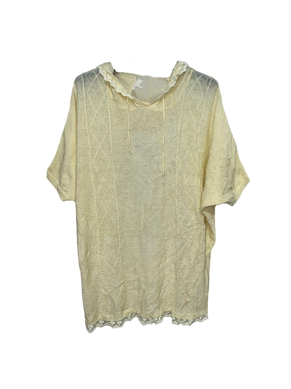 LIZ LISA Axes Femme pastel yellow knit poncho hoodie 🧝🏻‍♀️ Size ONE SIZE - 4 Thumbnail