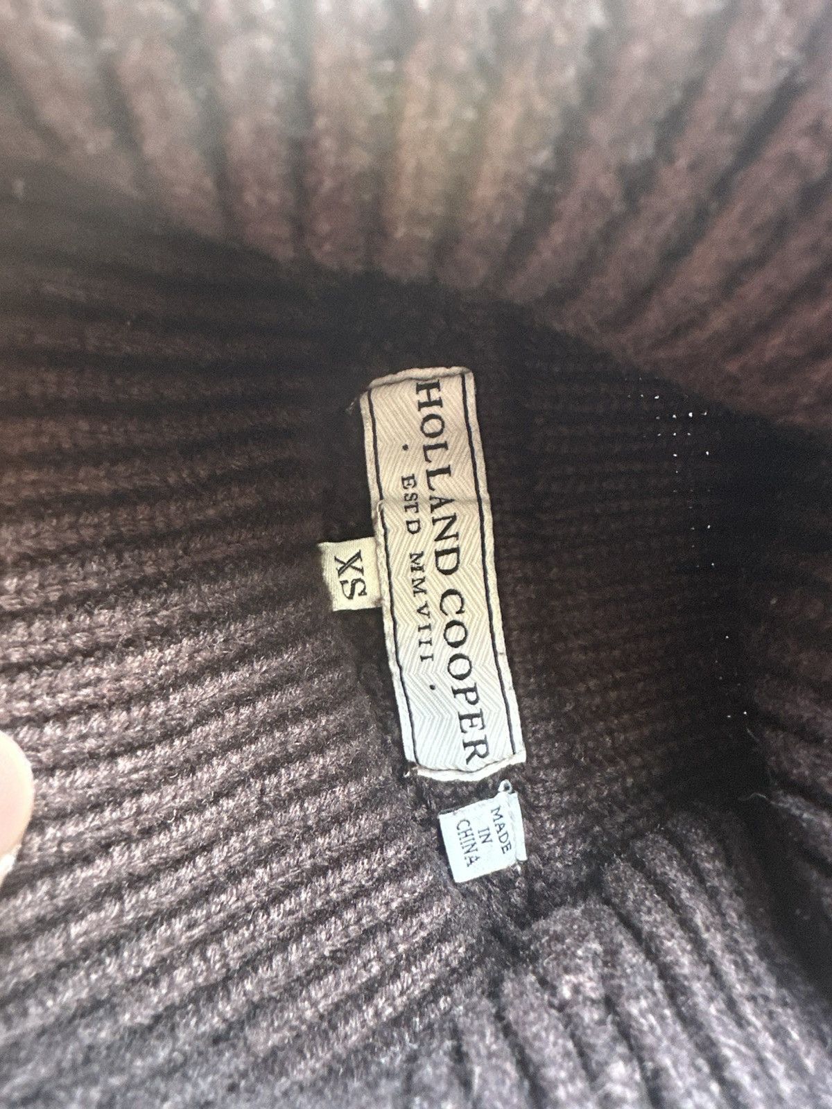 Other LUXURY HOLLAND COOPER 🚨 DARK BROWN BIG KNIT SWEATER Size XS / US 0-2 / IT 36-38 - 5 Thumbnail