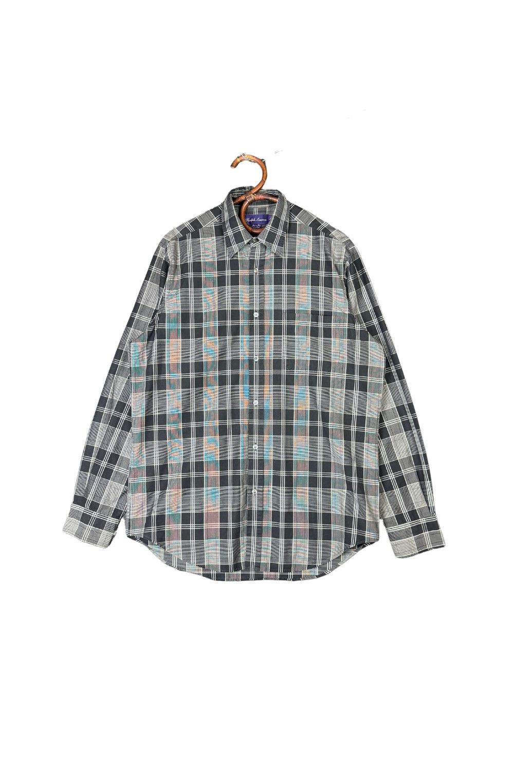 ss04 RL Purple Label Made in Italy Glen Plaid Cotton Shirt