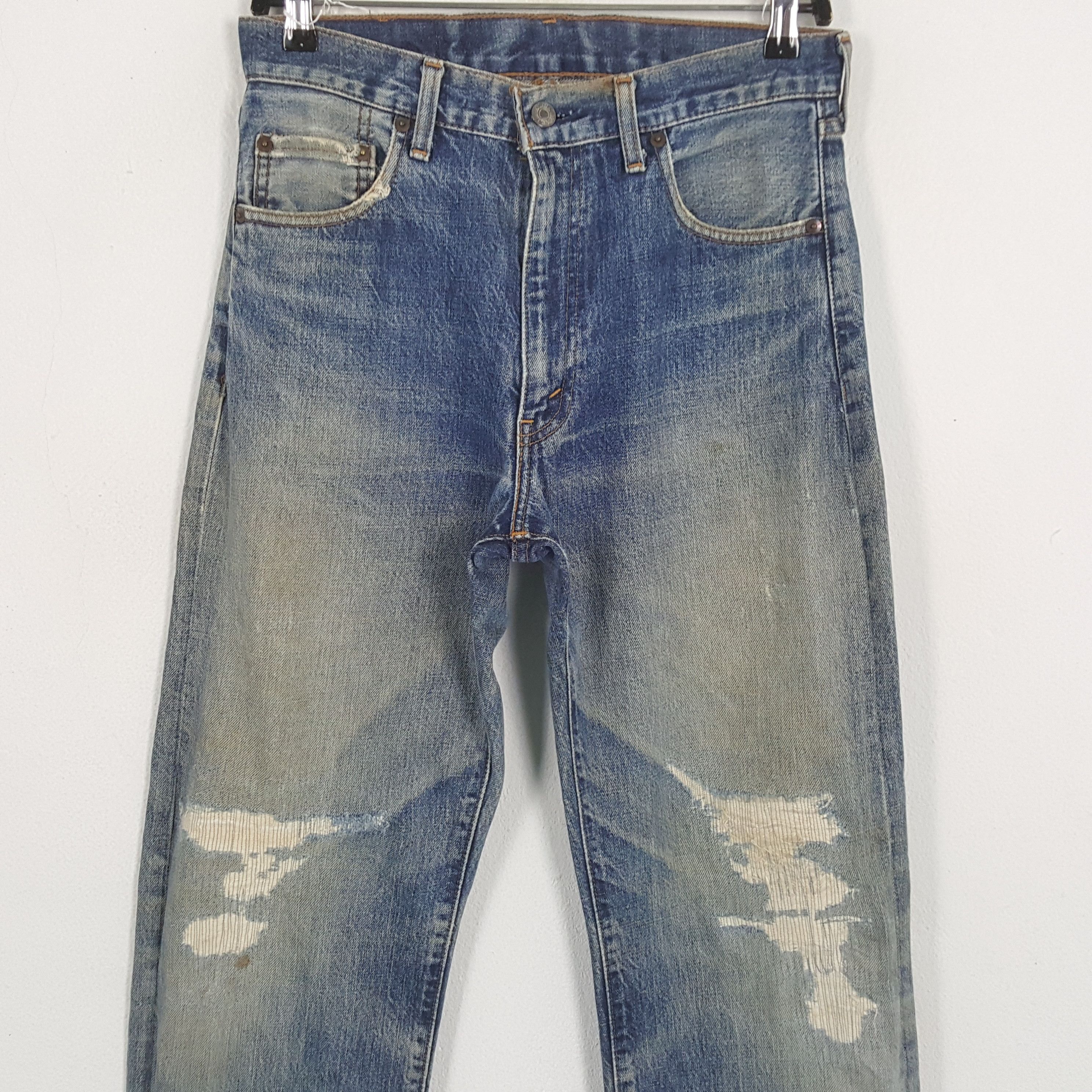 Levi's × Vintage LEVI'S Big E Selvedge Distressed Jeans Streetwear Size US 29 - 2 Thumbnail