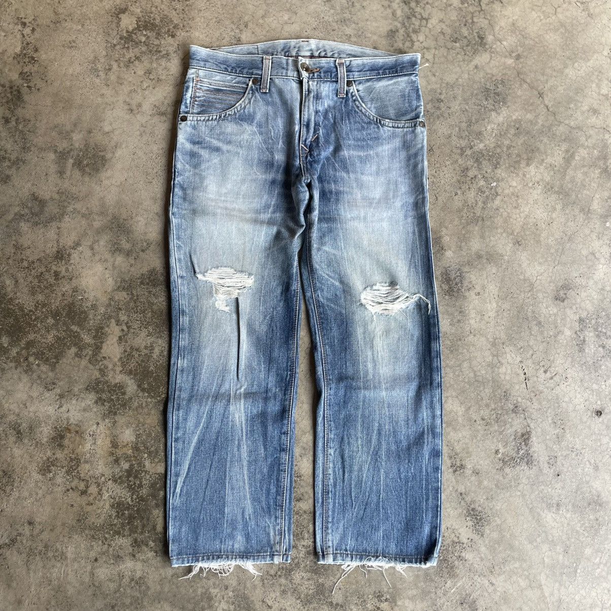 Edwin 🔥Vintage Edwin EXS413 Stoned Washed Ripped Distress Jeans Size US 34 / EU 50 - 1 Thumbnail