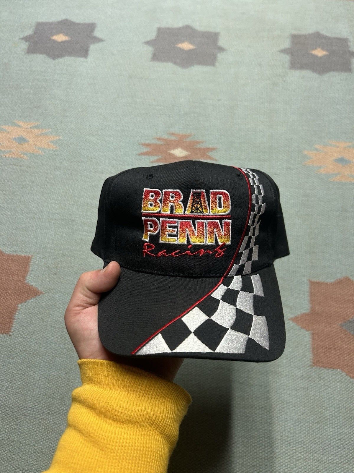 Vintage Vtg SnapBack hat Brad Penn racing oil checkered formula 1 Size ONE SIZE - 2 Thumbnail