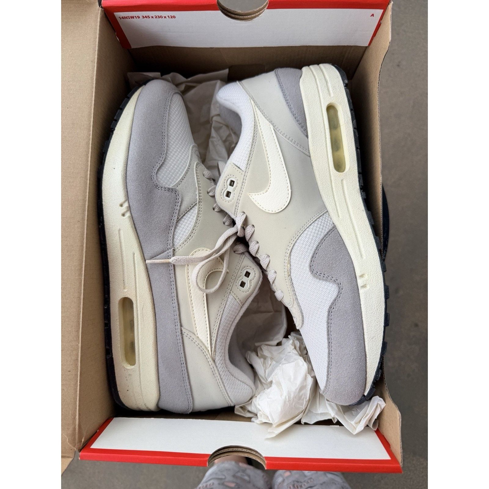 Nike Nike Air Max 1 Grey/White Size 12 AH8145-011 Size US 12 / IT 42 - 2 Thumbnail