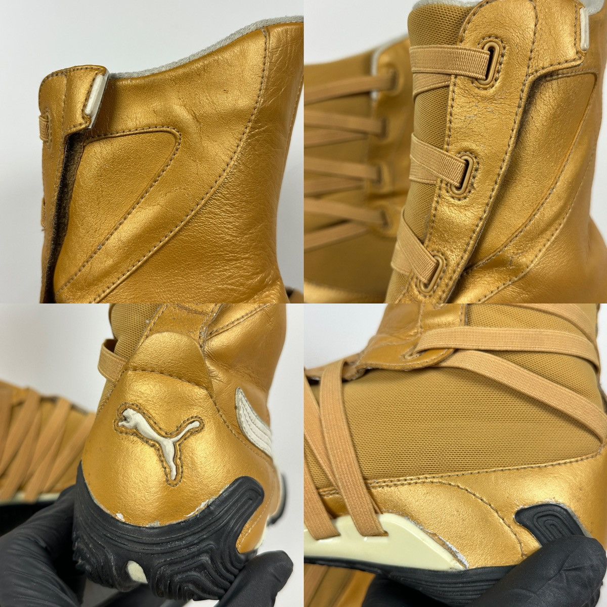 Puma 2000s Vintage Puma High Moto Wrestling Y2K Leather Sneakers Size US 8 / EU 41 - 23 Thumbnail
