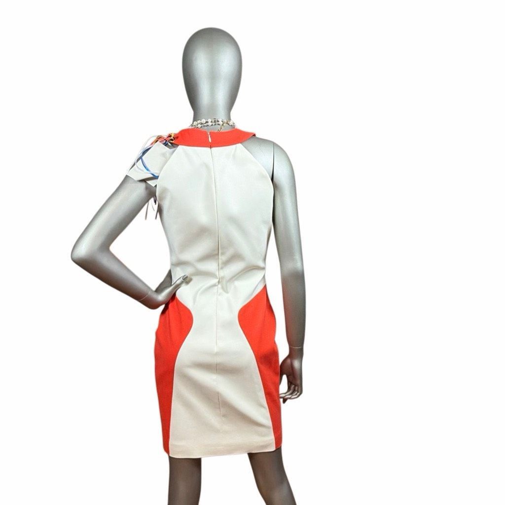 MSGM NWT MSGM Colorblock Bodycon Dress White Orange Sleeveless Italy 4 / 6 (068) Size M / US 6-8 / IT 42-44 - 5 Thumbnail