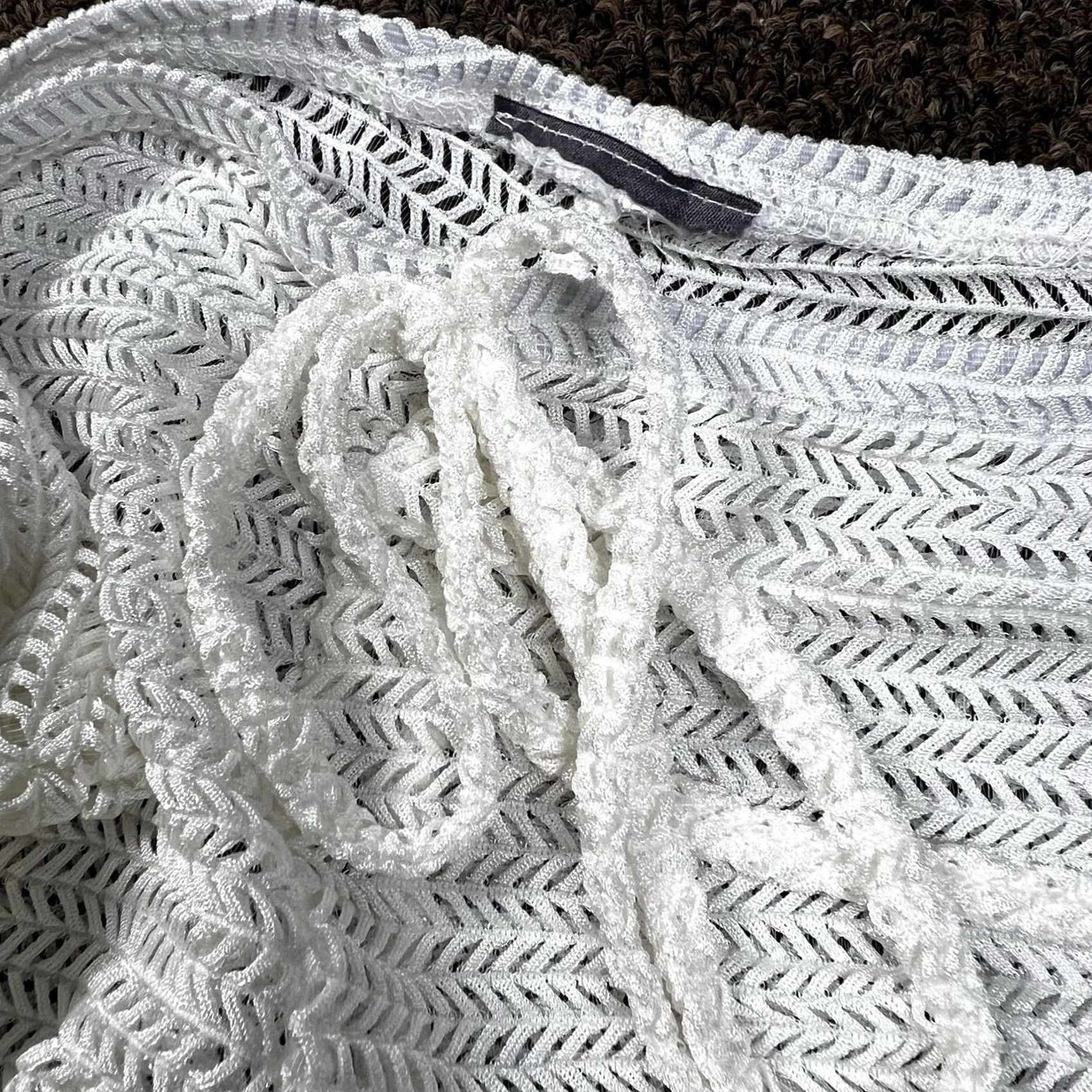 Vintage VINTAGE? No — NWOT Crochet High Waist Wide Leg Beach Pool Stylish Pants M White Wide-Leg Pants Women XS? Size 28" / US 6 / IT 42 - 2 Thumbnail