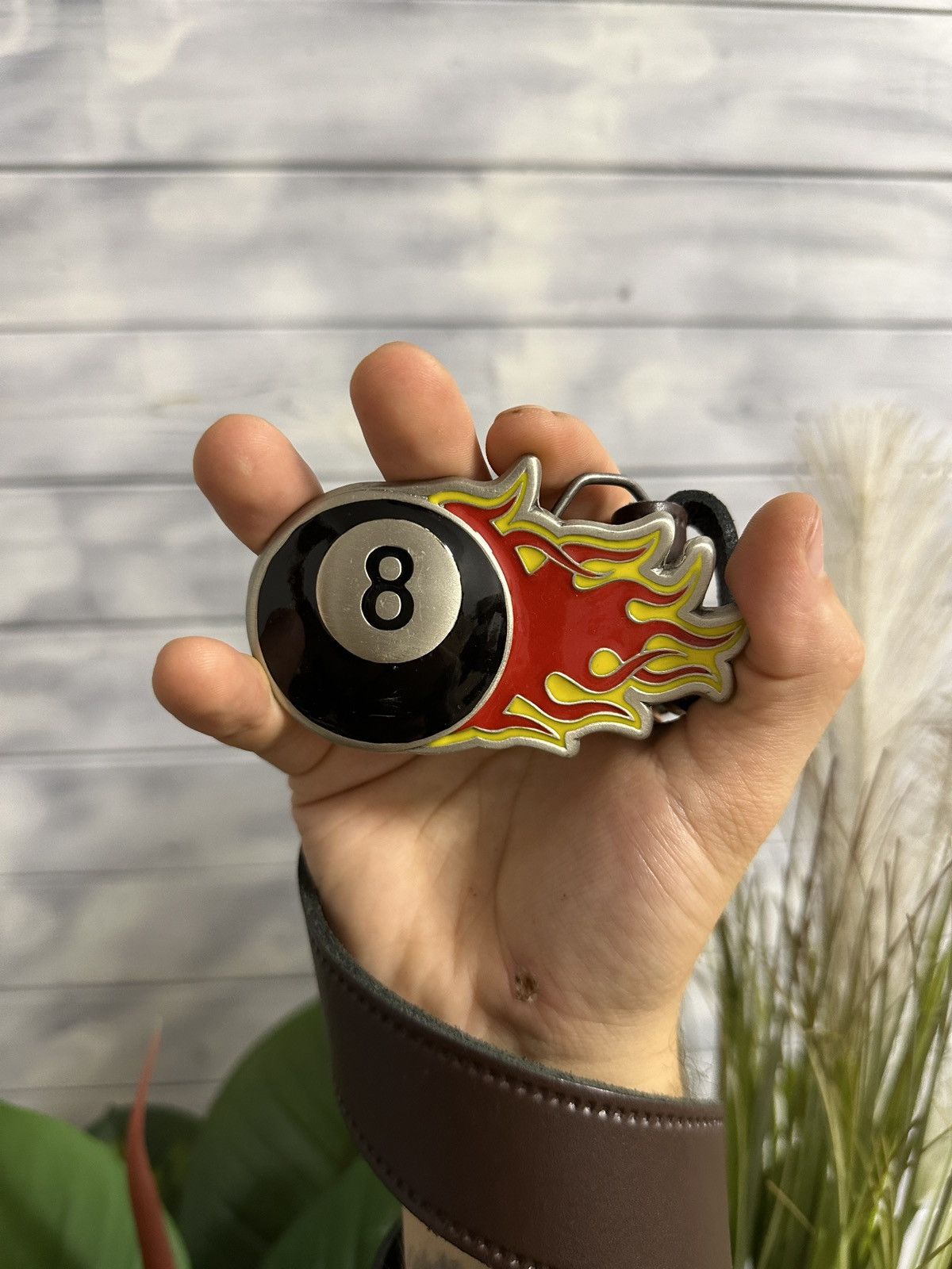 Leather Rare Belt Lucky 8 Magic Ball Y2K Style. Size ONE SIZE - 2 Thumbnail