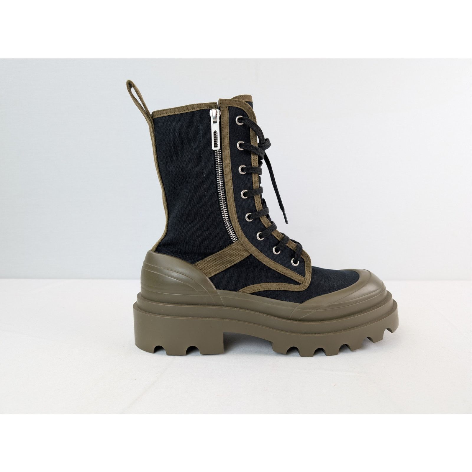 Bottega Veneta o1rshd1 Canvas Lace up Boots in Black Size US 10 / EU 43 - 4 Thumbnail