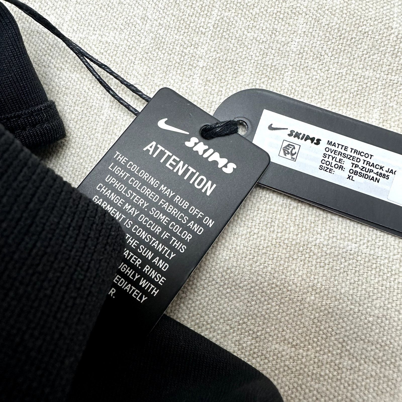 Nike Nike x SKIMS Matte Tricot Oversized Track Jacket in Obsidian Size XL / US 12-14 / IT 48-50 - 5 Thumbnail