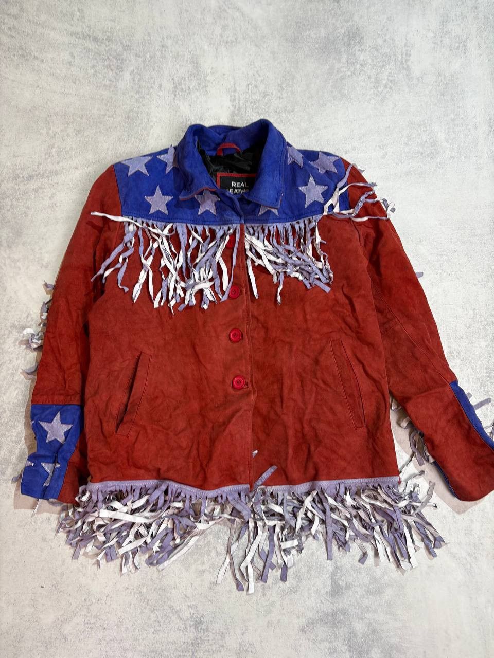 Vintage Vintage Western Suede Jacket Americana Stars & Stripes Theme Size XL / US 12-14 / IT 48-50 - 1 Thumbnail