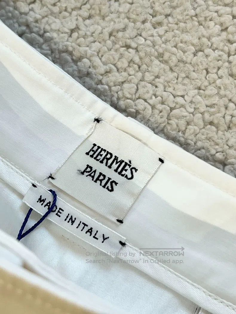 Hermes Hermes Oversized White Shorts Size 42" / US 20 - 4 Thumbnail