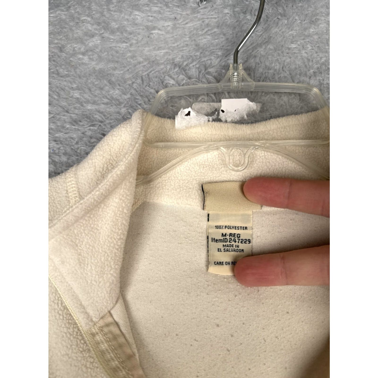 Vintage L.L. Bean Fleece Pullover Womens Medium White 1/4 Zip Mock Neck Pocket Hiking Apparel Casual Outdoor Size M / US 6-8 / IT 42-44 - 7 Thumbnail