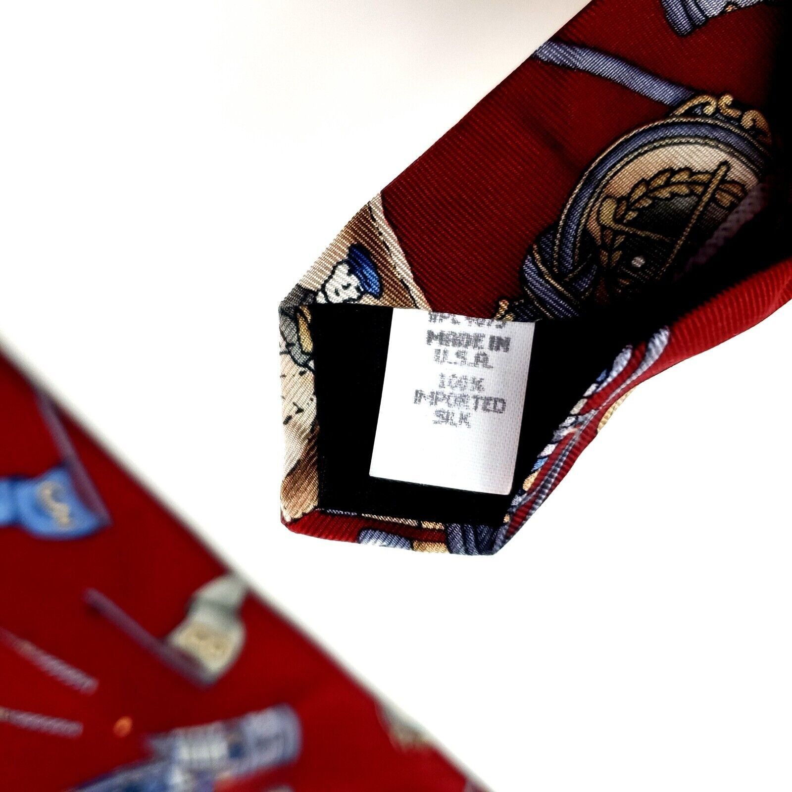 Oscar De La Renta Oscar De La Renta Silk Tie Print Red Golf Novelty Short Wide Size ONE SIZE - 4 Thumbnail