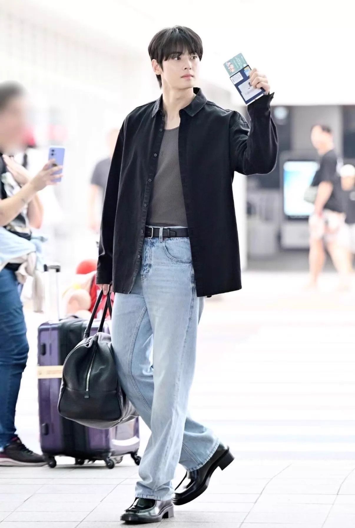 Saint Laurent Paris SLP24FW Embroidered YSL Logo Washed Black Denim Shirt XS Size US XS / EU 42 / 0 - 9 Thumbnail