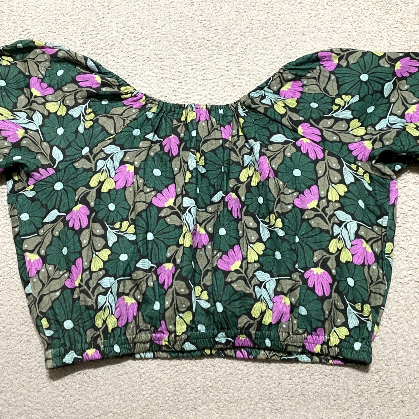 Marine Layer Marine Layer Blouse 3/4 Sleeve Multicolor Floral Tiana Crop Top Womens Large XS-XL? Size L / US 10 / IT 46 - 2 Thumbnail