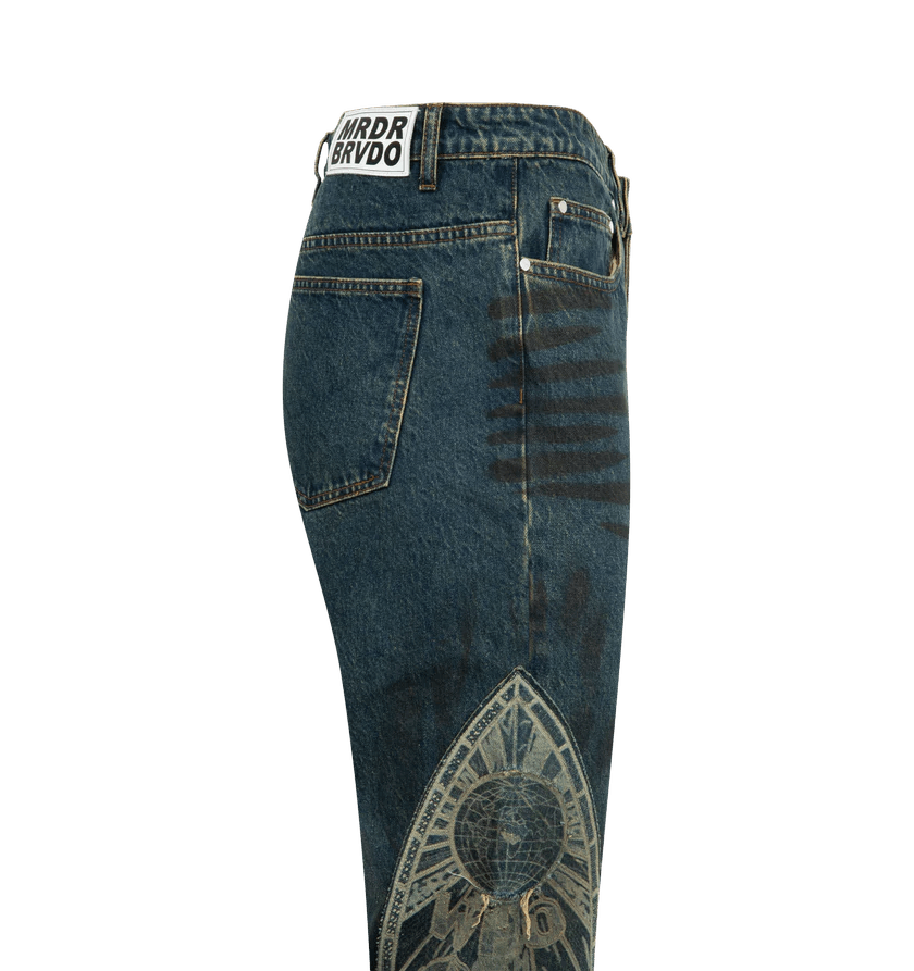 Who Decides War o1h1sh11225 Mechanic Denim Jean in Denim Blue Size US 32 / EU 48 - 3 Thumbnail