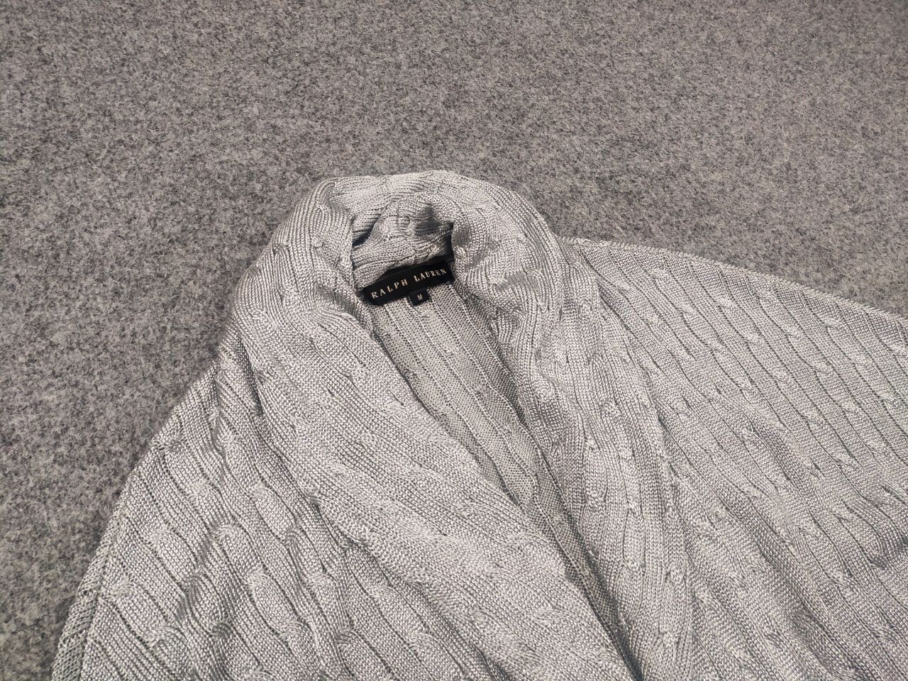 Ralph Lauren Ralph Lauren Black Label Cable Knit Poncho Cardigan Mettalic Size M / US 6-8 / IT 42-44 - 5 Thumbnail
