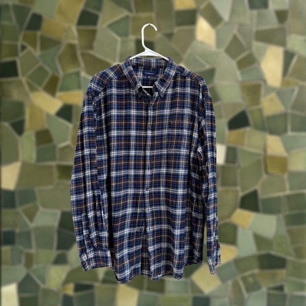 Croft & Barrow Croft & Barrow Mens Flannel Shirt XL Blue Plaid Long Sleeve Button-Up Shirt Size US XL / EU 56 / 4 - 1 Thumbnail