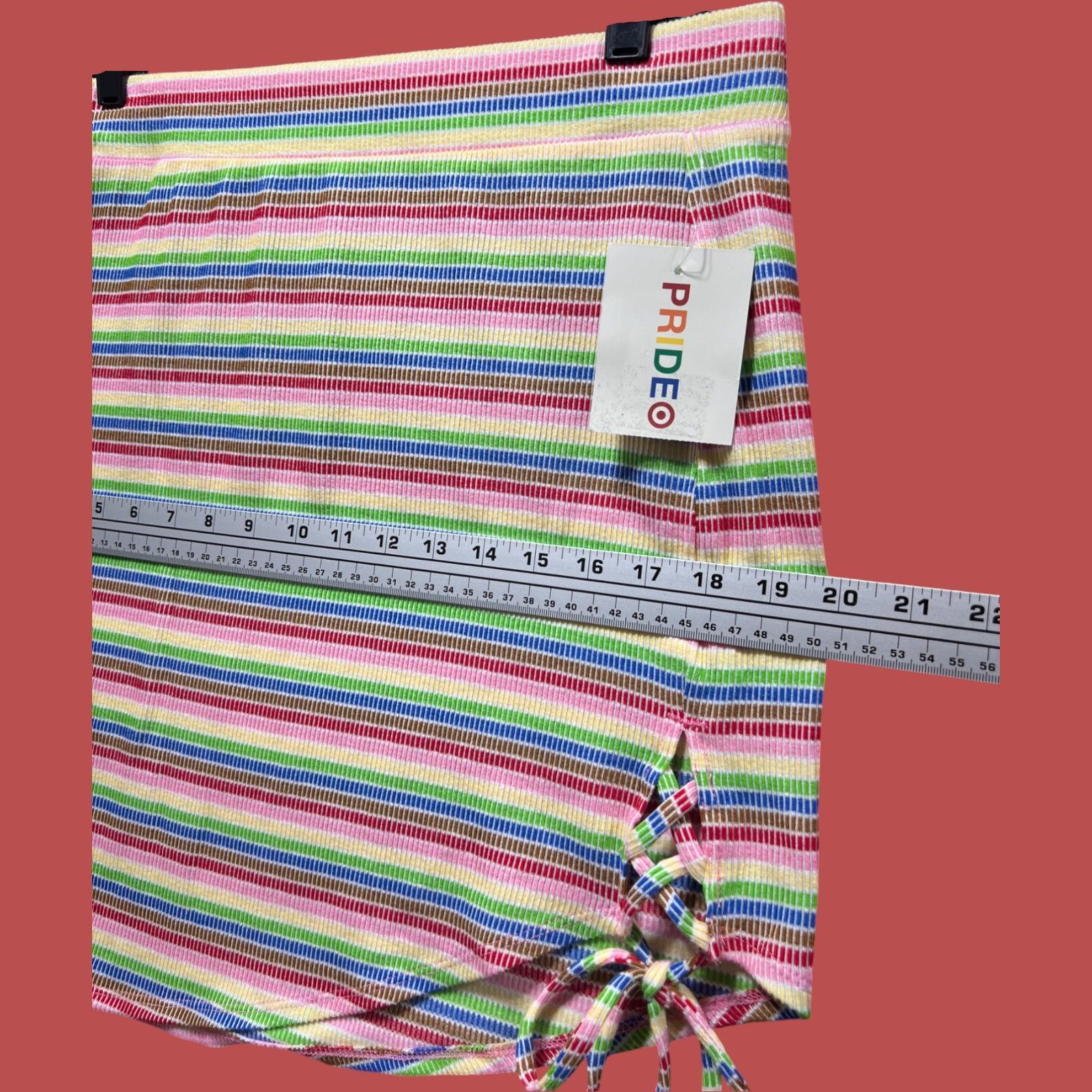 Other Pride - Women's Mid-Rise Mini Asymmetrical Skirt Rainbow Str Size 32" / US 10 / IT 46 - 6 Thumbnail