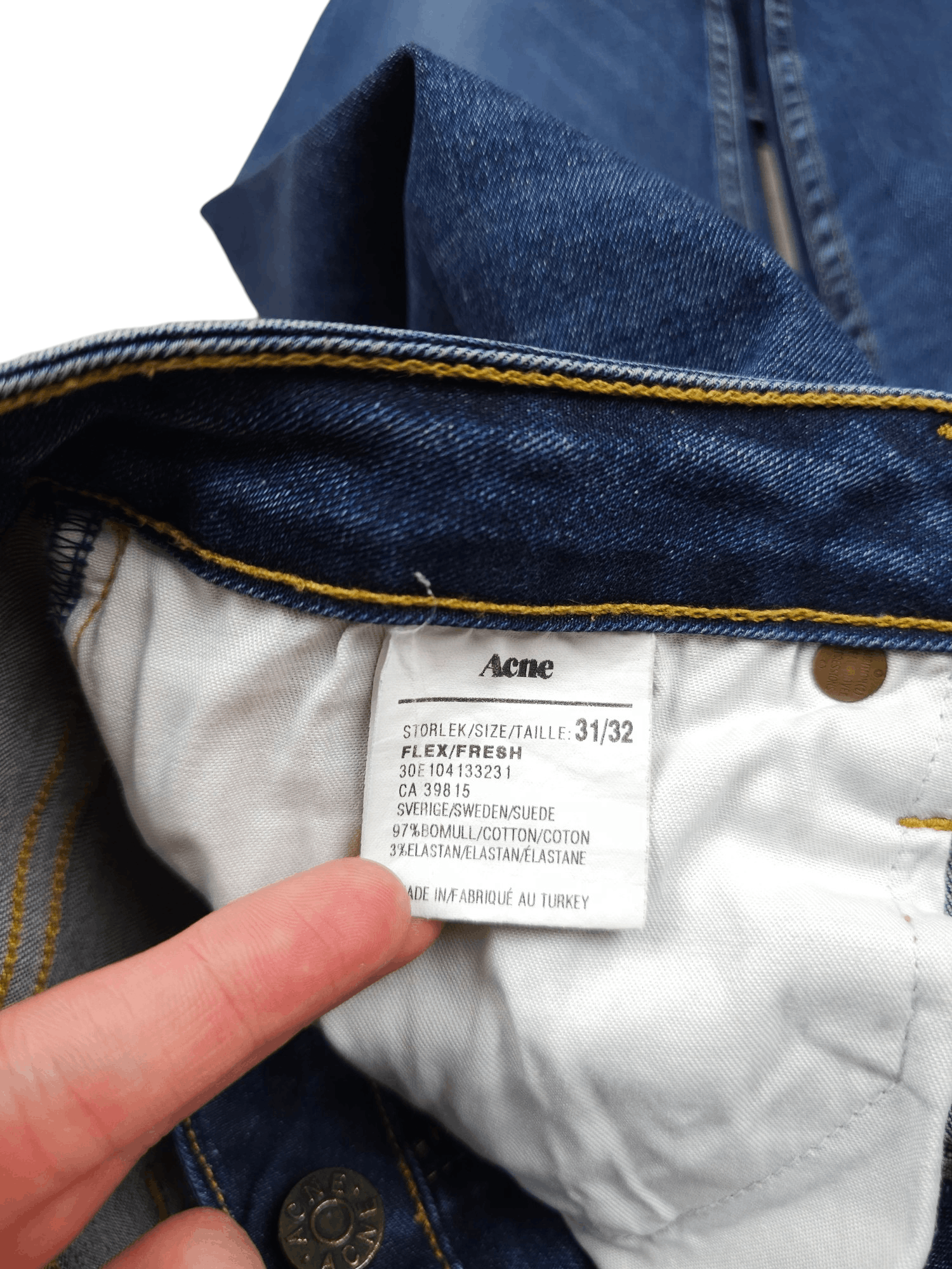 Acne Studios × Vintage 💎 Size 31/32 Flex Fresh Skinny Slim Blue Washed Denim Jeans Size 31" - 8 Thumbnail