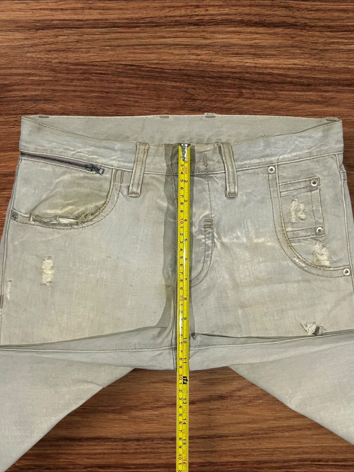 Neil Barrett Vintage Italian Neil Barrett Distressed Button Fly Mud Jeans Size US 33 - 20 Thumbnail