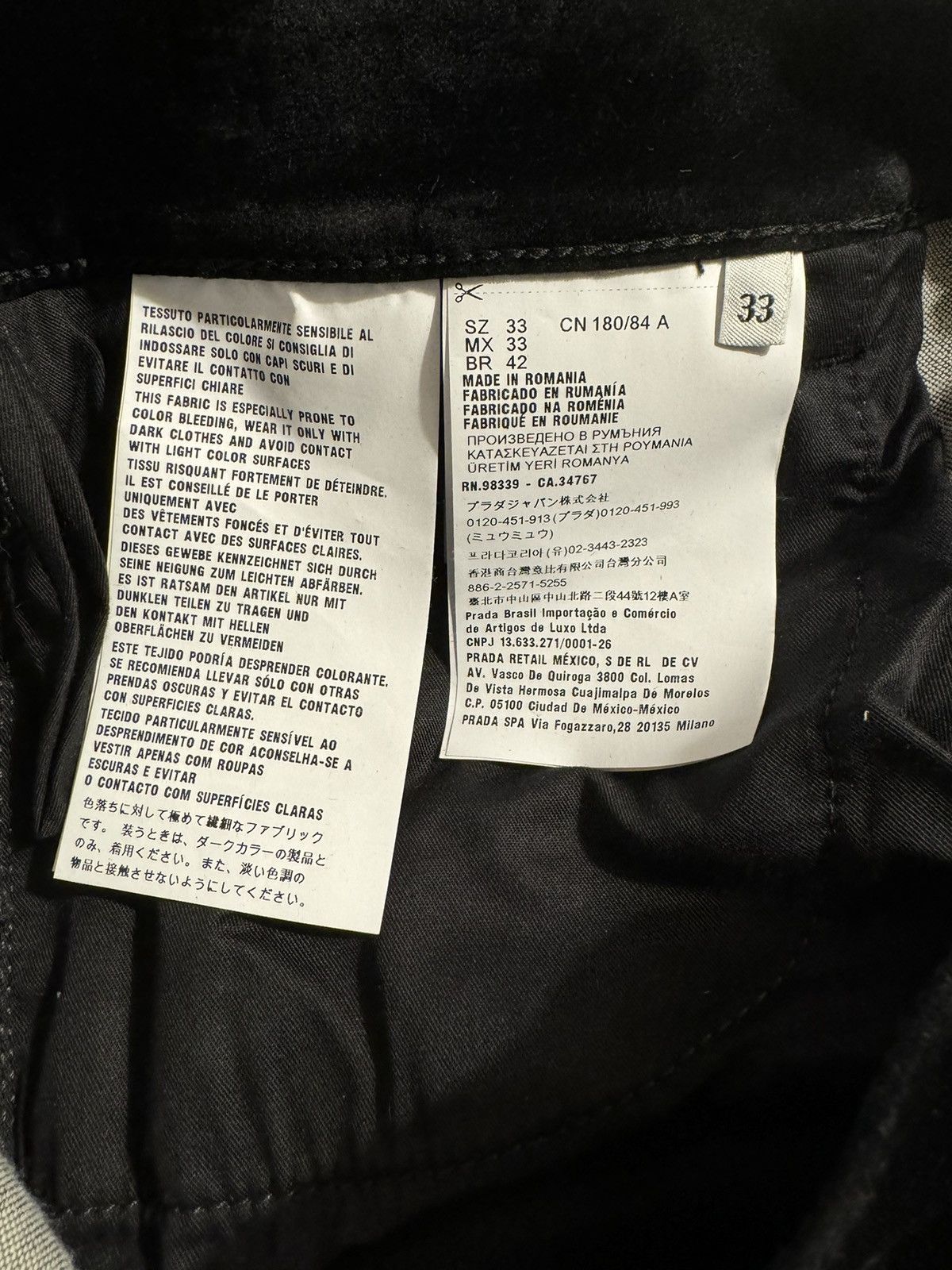 Prada Prada 5-Pocket Black Velvet Denim Jean Pants Size US 33 - 8 Thumbnail