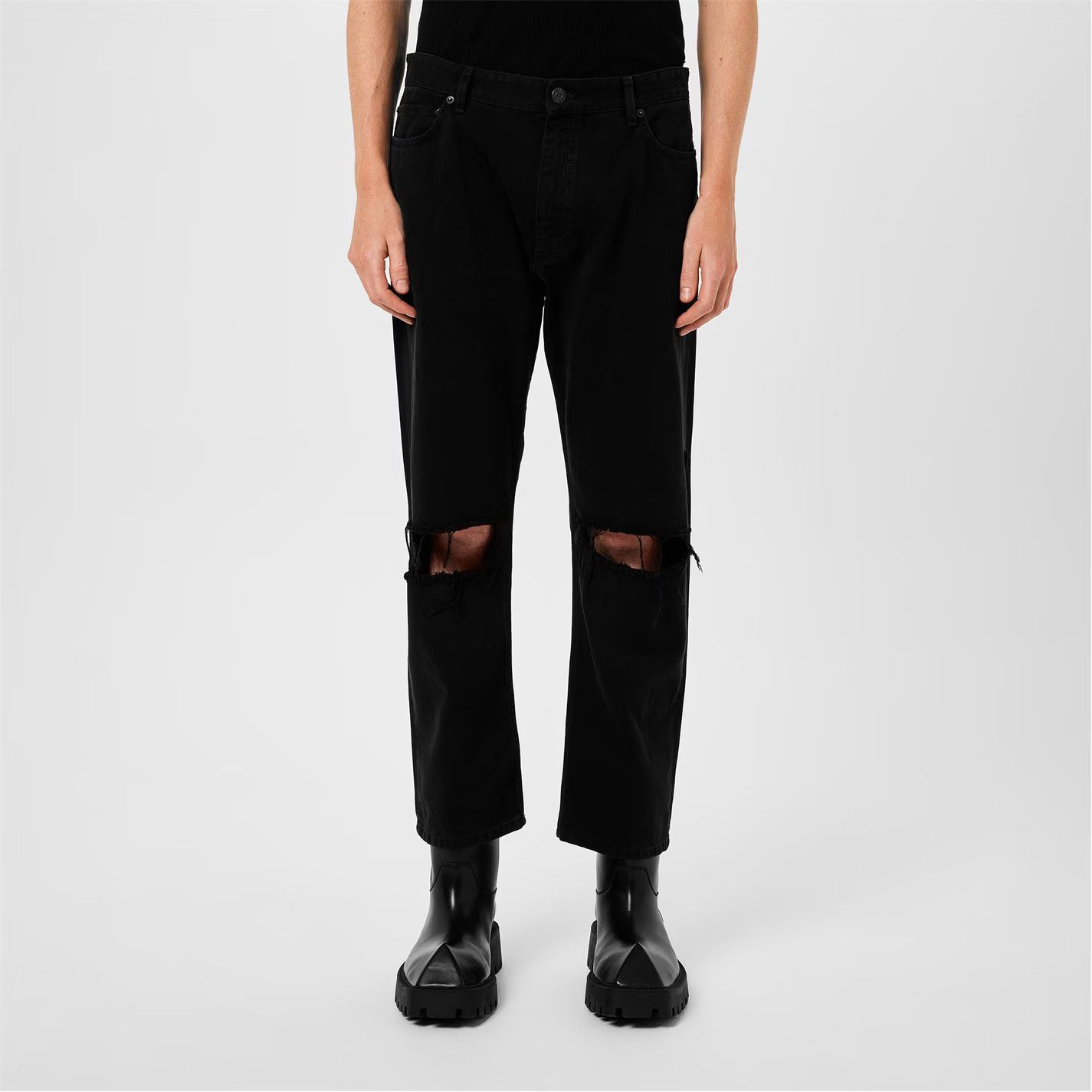 Balenciaga o1g2r1mq0226 Loose Fit Buckle Pants In Black Size US 32 / EU 48 - 3 Thumbnail