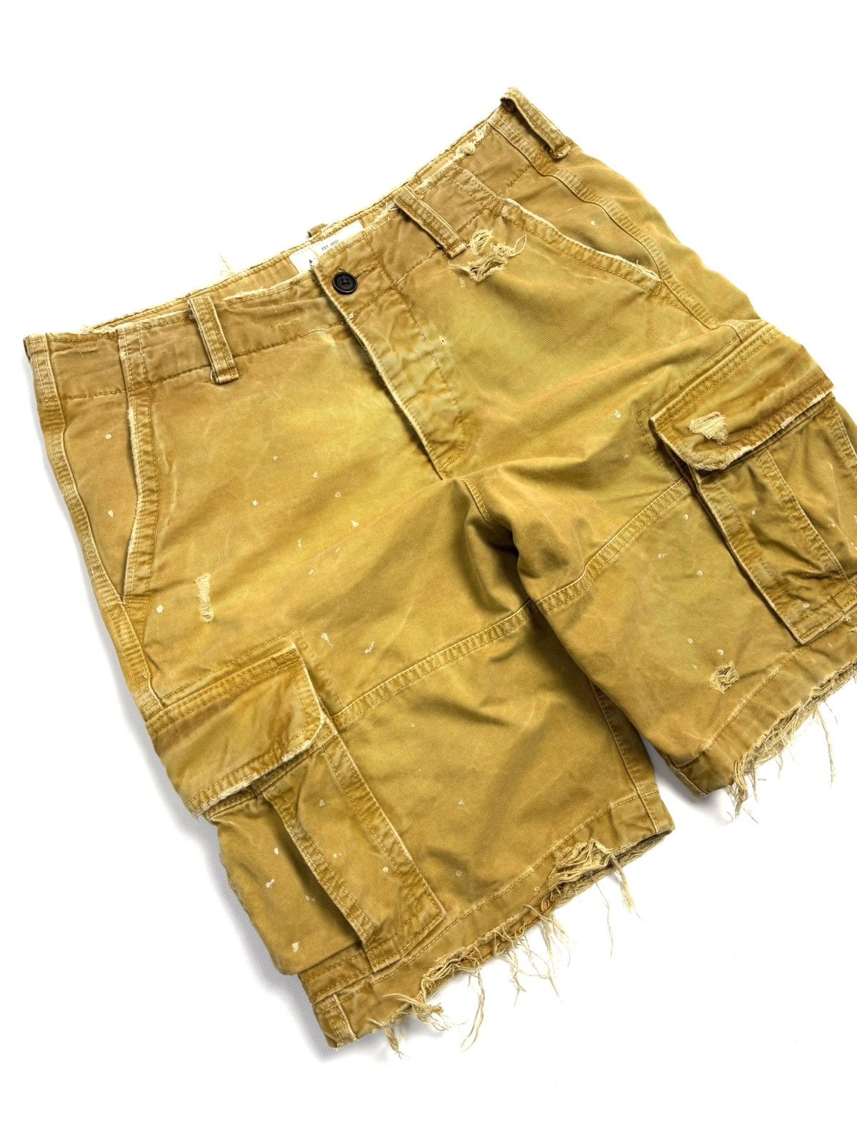 Abercrombie & Fitch Abercrombie & Fitch Vintage Paint Distress Cargo Shorts Y2K Size US 32 / EU 48 - 2 Thumbnail