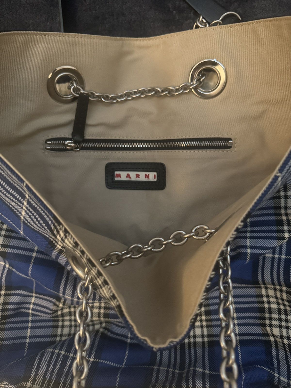Marni Marni Tribeca bag black/Blue and white plaid Size ONE SIZE - 3 Thumbnail