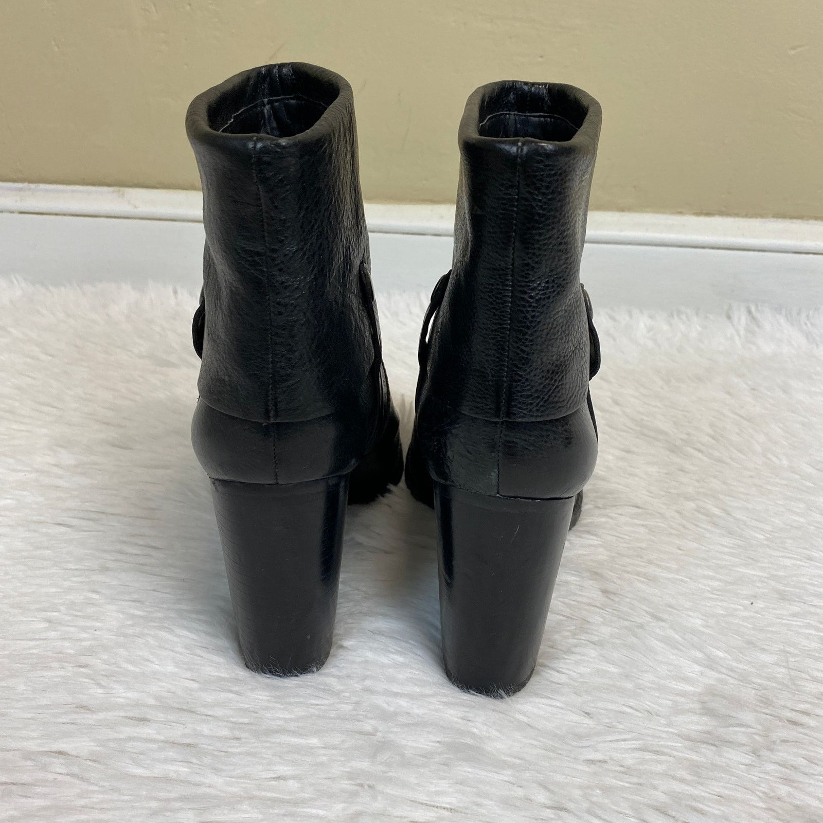 Franco Sarto Franco Sarto Occela Black Leather Ankle Boots Size 8 Size US 8 / IT 38 - 5 Thumbnail
