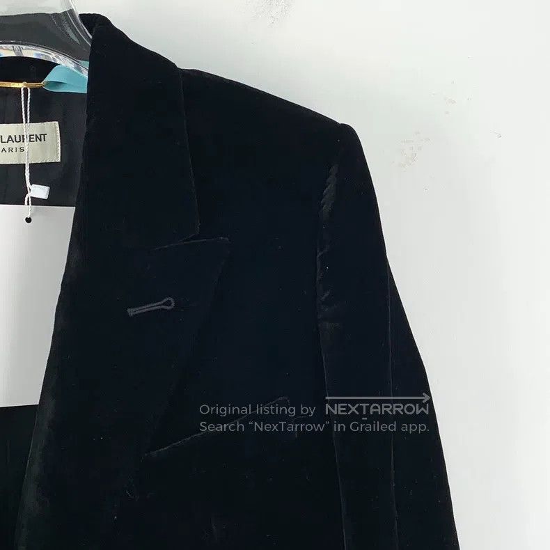 Saint Laurent Paris Saint Laurent Paris Black Velvet Collar Single Breasted Lo Size XS / US 0-2 / IT 36-38 - 3 Thumbnail
