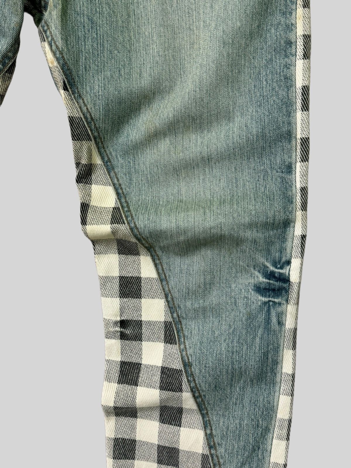 Japanese Brand VINTAGE CANTWO RECONSTRUCTED PLAIDS DENIM JEANS Size US 31 - 7 Thumbnail