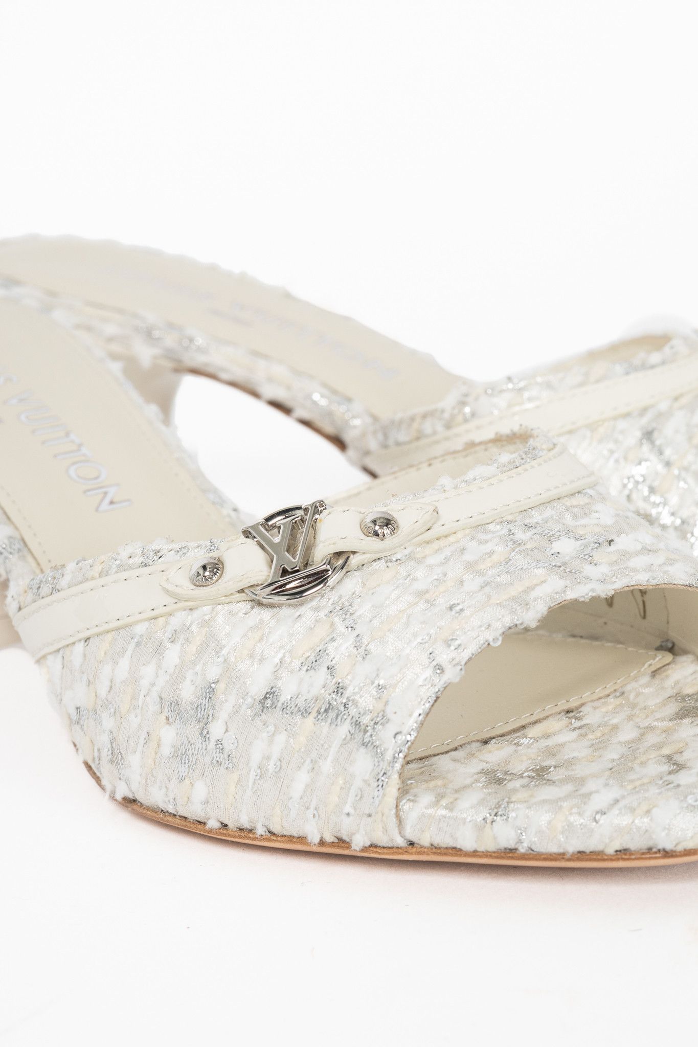 Louis Vuitton Louis Vuitton 6AM Blanc Monogram Tweed Mule Sandals Size US 6.5 / IT 36.5 - 7 Thumbnail