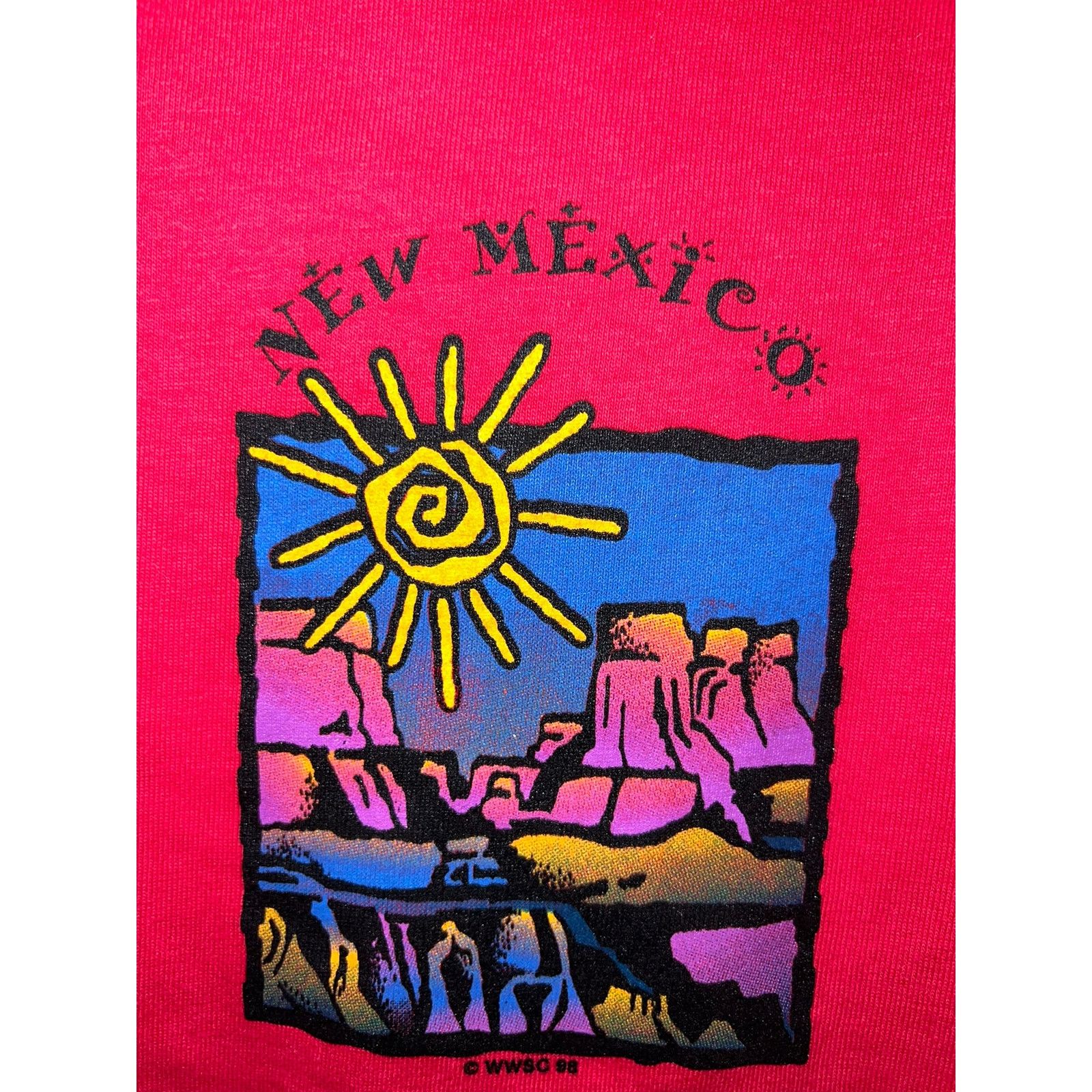 Jerzees Vintage New Mexico Desert Shirt Art Red Tee VTG 90s Large Size US L / EU 52-54 / 3 - 3 Thumbnail