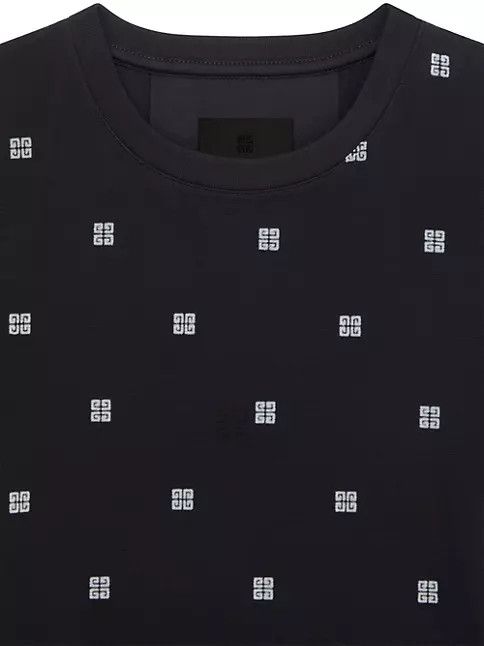 Givenchy o1srvl11e0924 Double Layered Slim Fit T-Shirt 4G Tulle Black Size L / US 10 / IT 46 - 4 Thumbnail