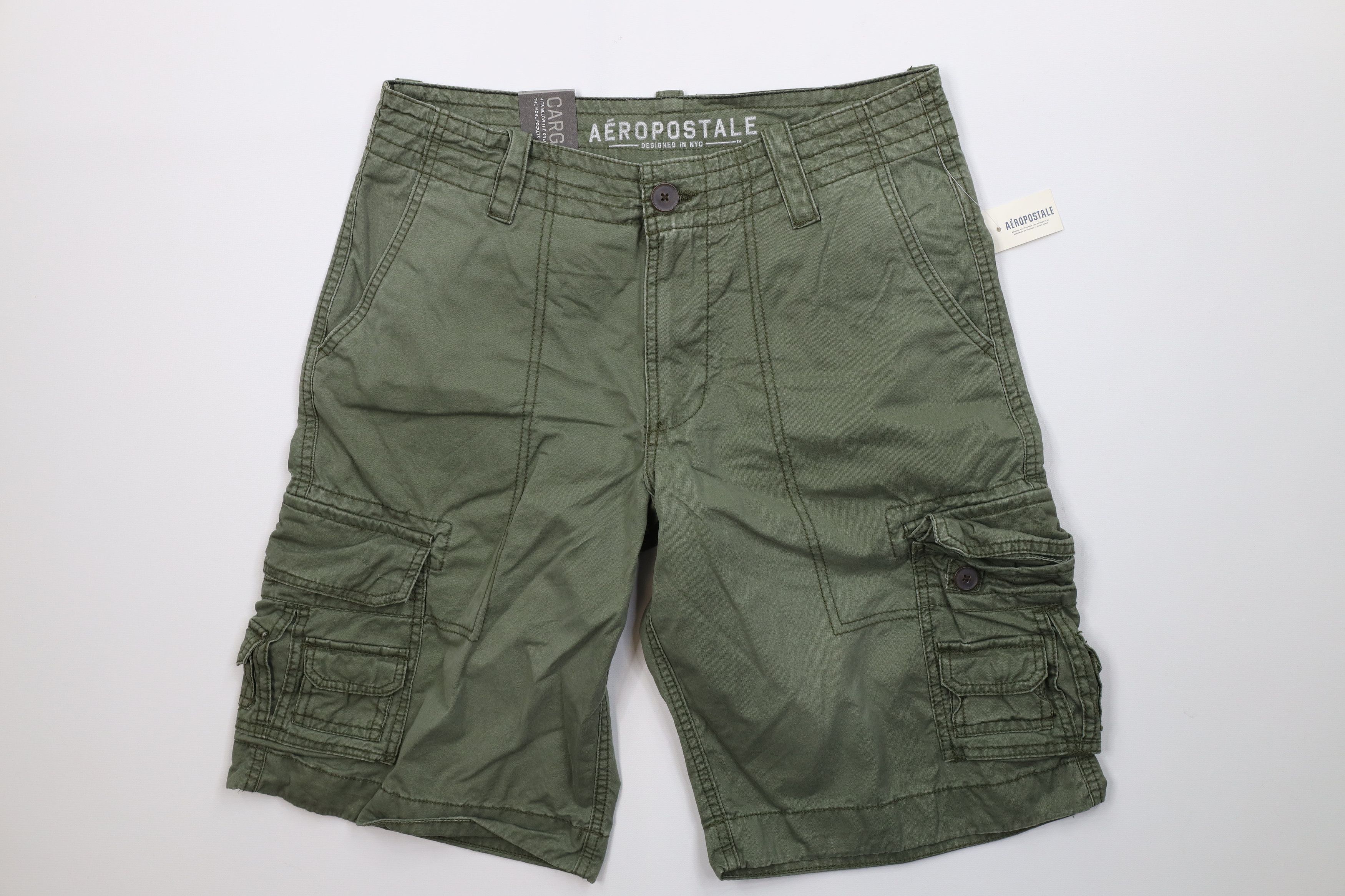 Aeropostale Deadstock Vintage Y2K Aeropostale Surplus Cargo Shorts Green Size US 30 / EU 46 - 1 Thumbnail
