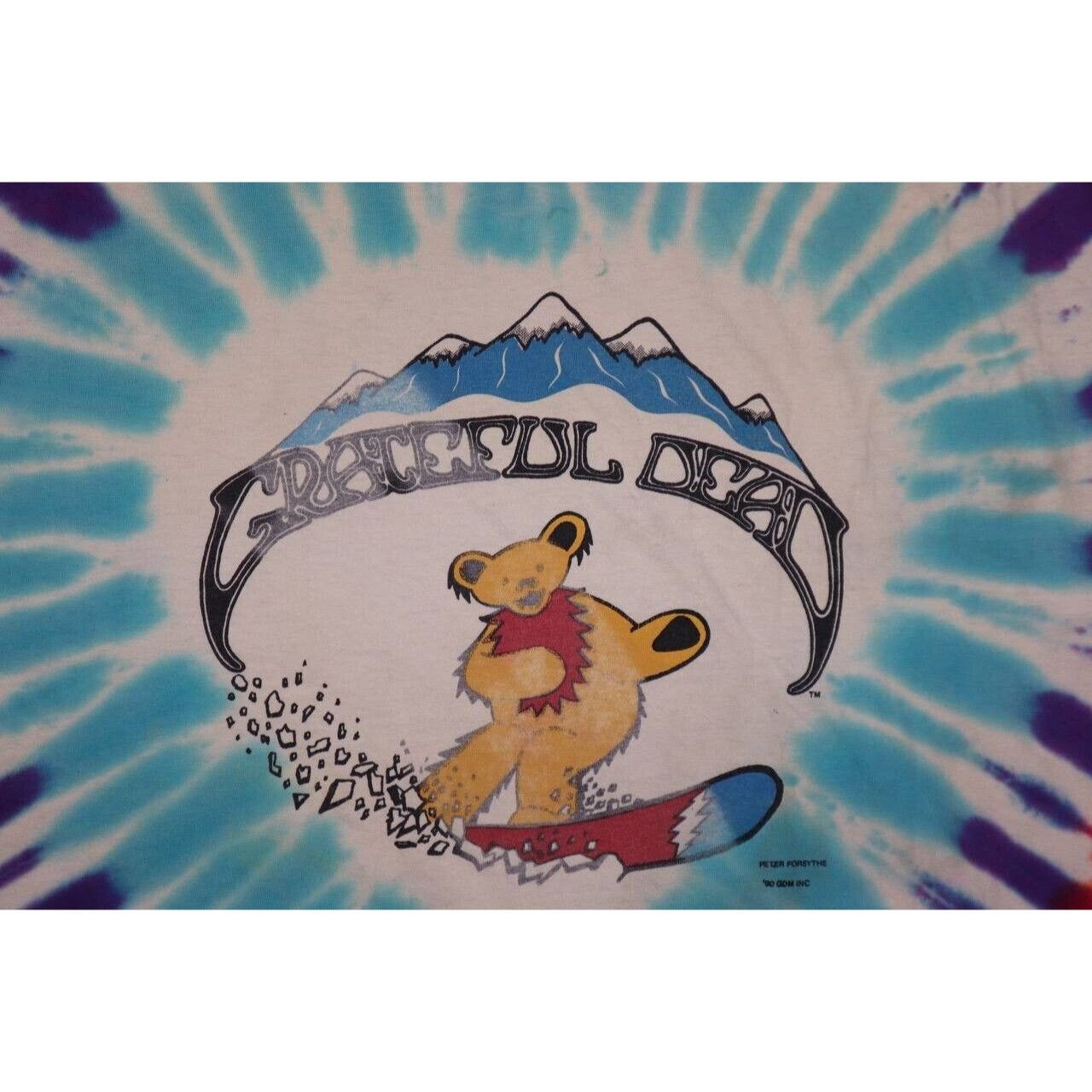 Vintage VTG 1990 Grateful Dead Tie-Dye T Shirt Snowboard Bears Vail Size US XL / EU 56 / 4 - 5 Thumbnail