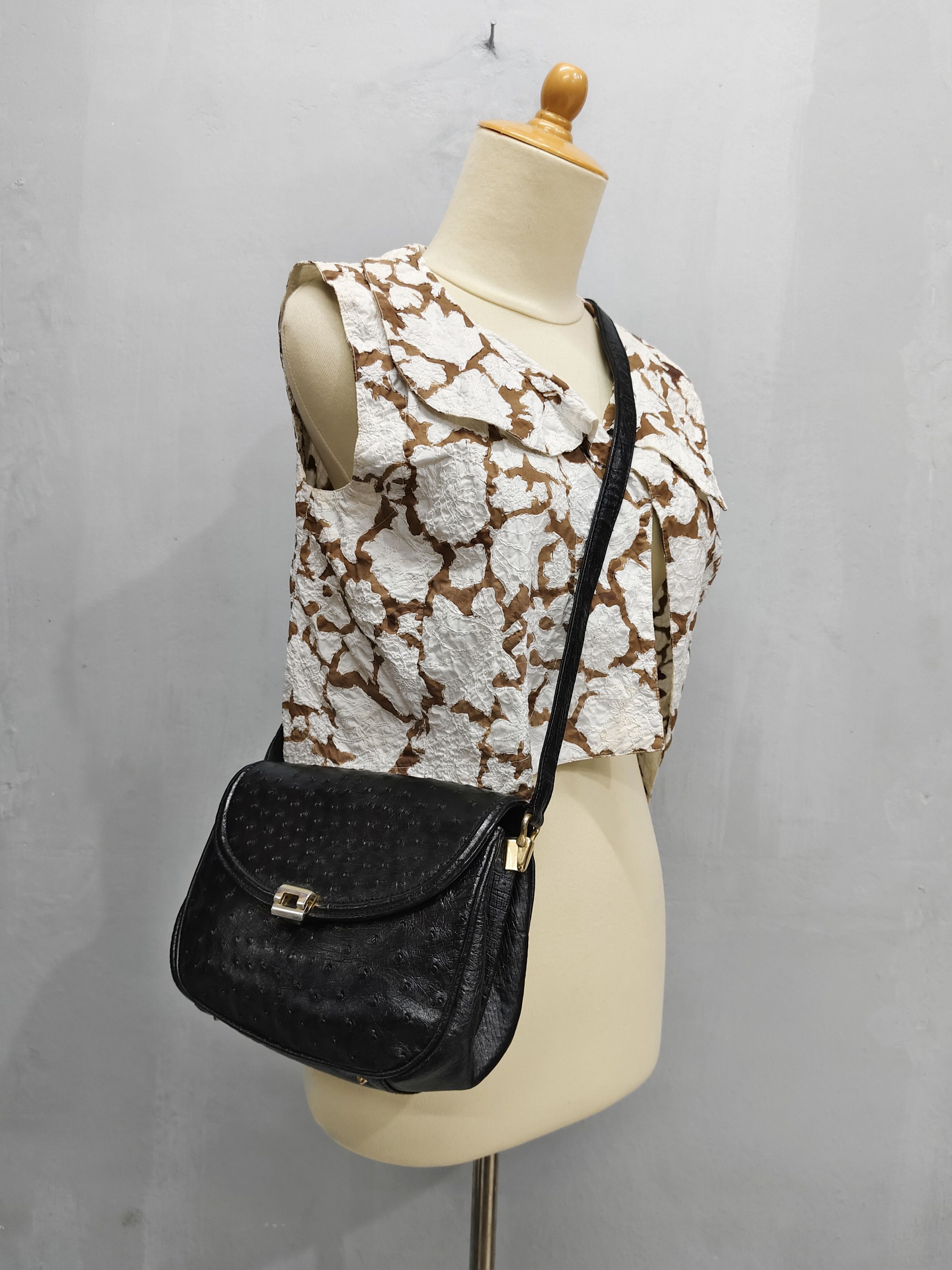 Vintage 90s G Borri🇮🇹Ostrich Leather Rare Exotic Designer Archive Size ONE SIZE - 9 Thumbnail