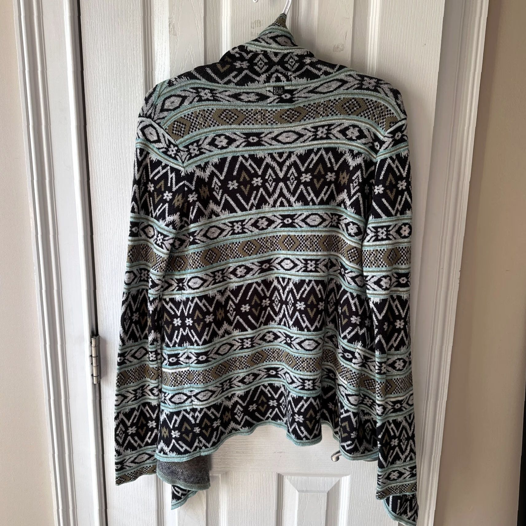 Billabong Billabong Women's Sweater Cardigan Open Shawl Black Geometric Aztec Bohemian Casual Fashion M Size M / US 6-8 / IT 42-44 - 7 Thumbnail