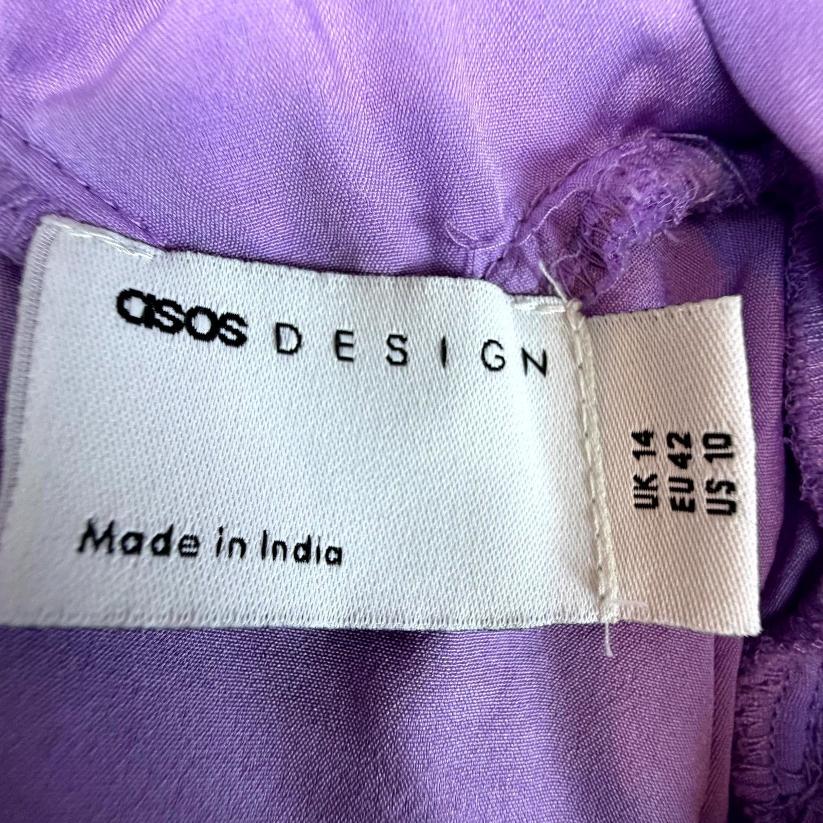 Asos Asos Design Dress Womens 10 Purple Pleated Tiered Boho Fairy Size L / US 10 / IT 46 - 6 Thumbnail