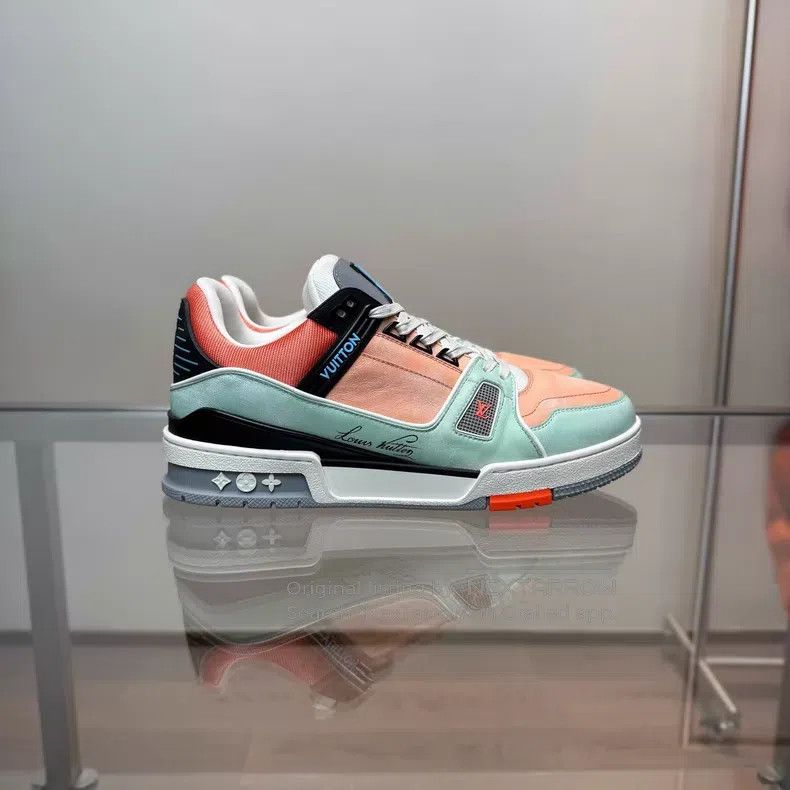 Louis Vuitton Louis Vuitton TRAINER New Macaron Black Green Pink shoes Size US 7.5 / EU 40-41 - 3 Thumbnail