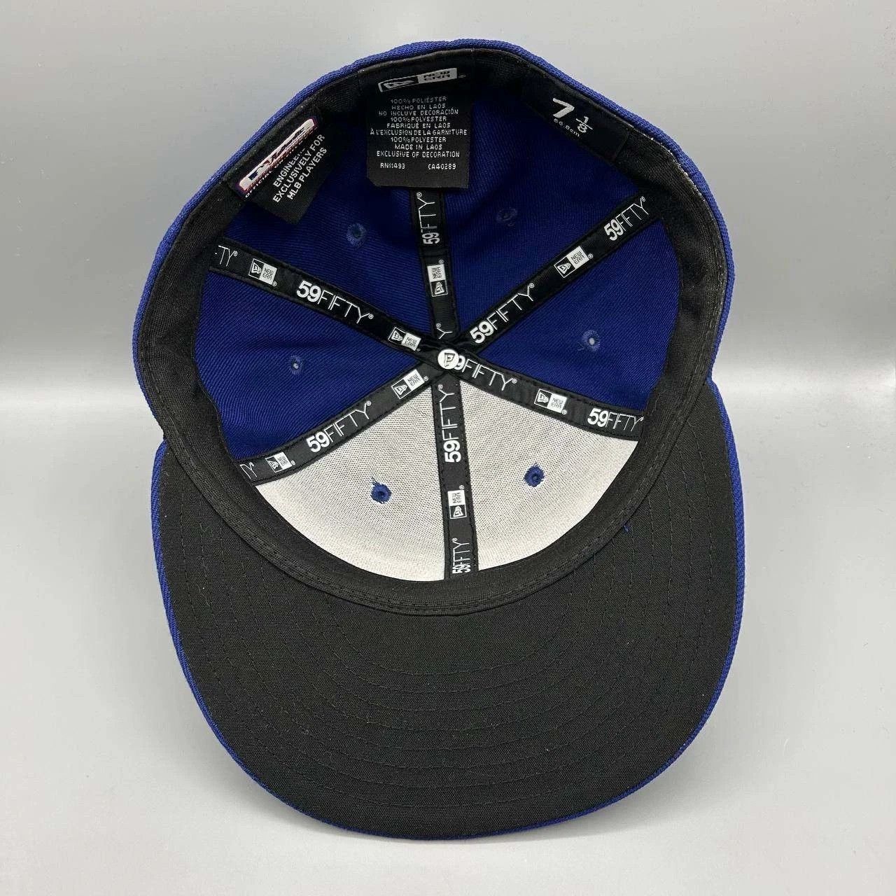 New Era Los Angeles LA Dodgers Hat Men 7 1/8 Blue MLB Fitted Cap Size ONE SIZE - 2 Thumbnail