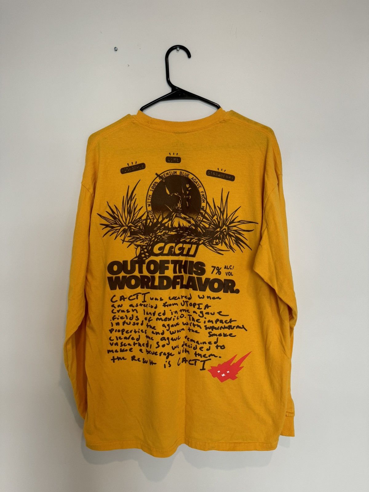 Travis Scott Cacti Brown Puff Print Yellow Long Sleeve Tee Size US L / EU 52-54 / 3 - 2 Thumbnail