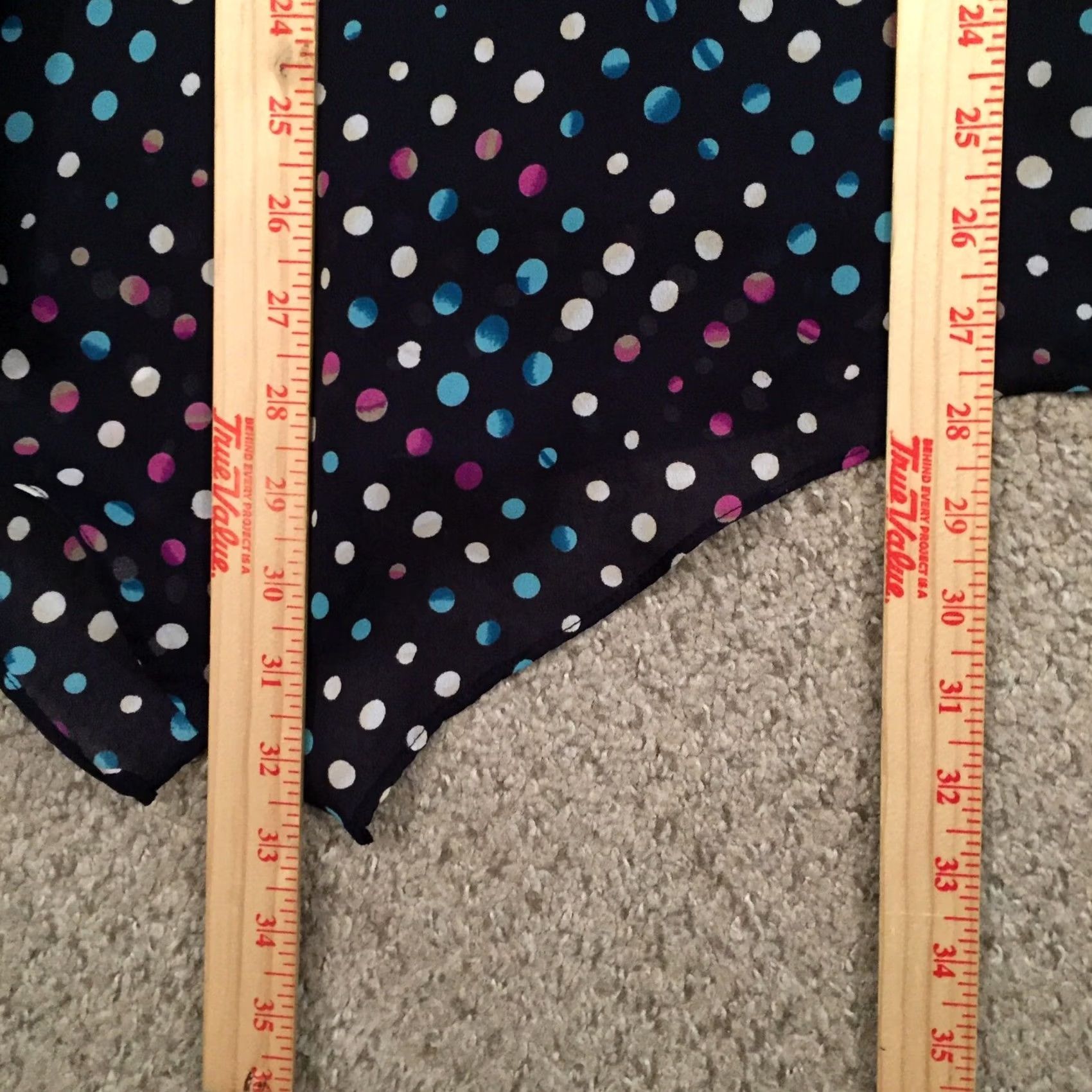 Vintage JG Hook Skirt Midi Polka Dot Blue Lined A-Line Asymmetric 12 Women Regular Polyester XS? Size 34" / US 12 / IT 48 - 5 Thumbnail