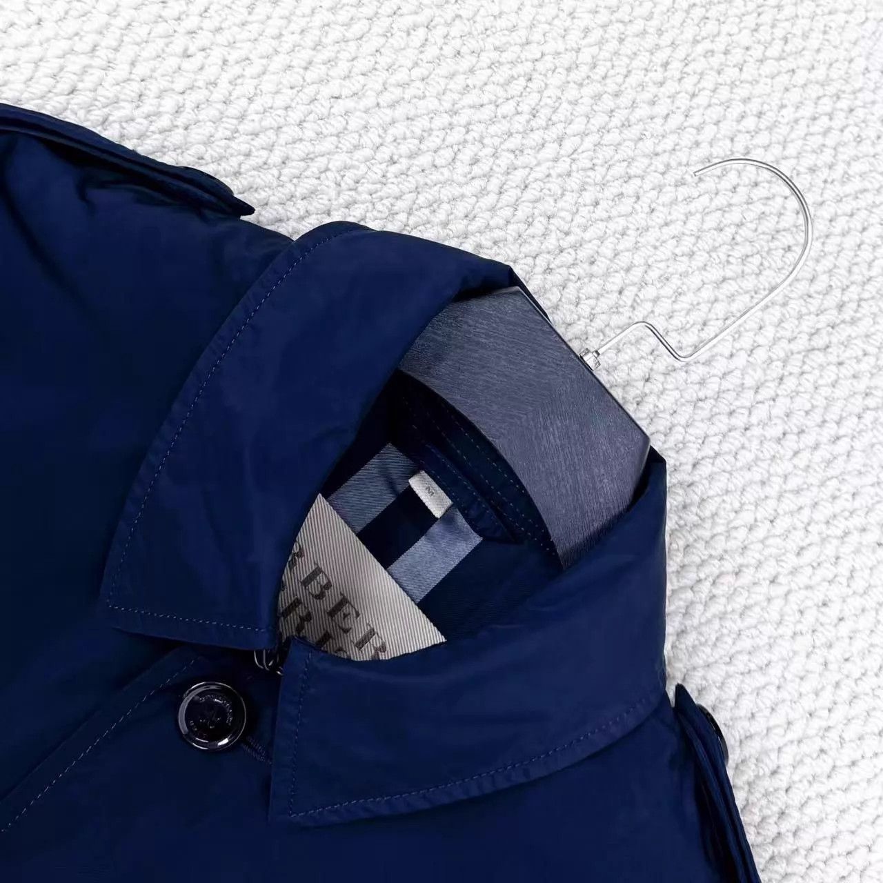 Burberry Burberry Navy Blue Tech Check Lining Trench Coat M Unisex Size M / US 6-8 / IT 42-44 - 3 Thumbnail